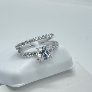 Princess Cut wedding Engagement Ring Set